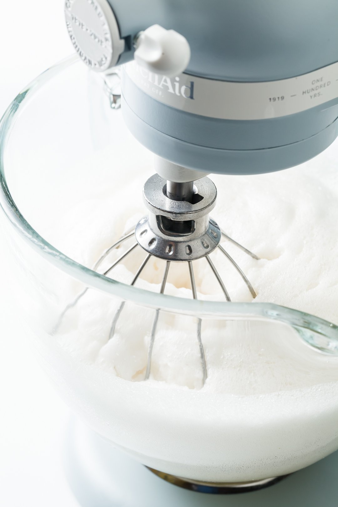 Egg whites whipped to medium peaks