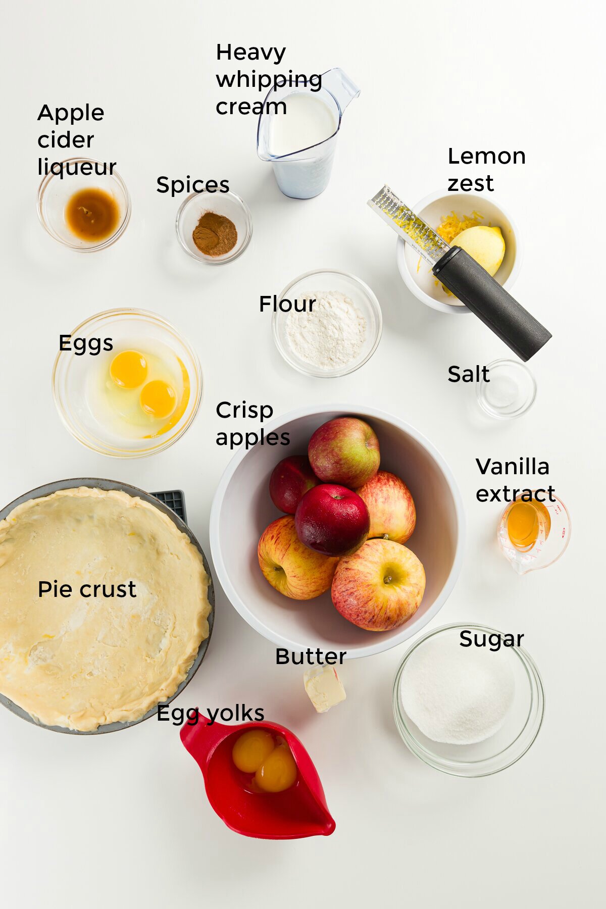 overhead ingredient shot with all ingredients labeled