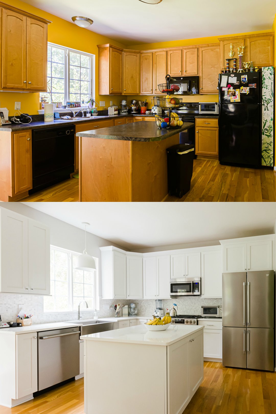 Before and after photos of our kitchen