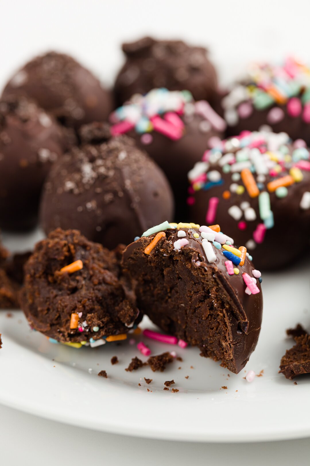 Plate of cake truffles