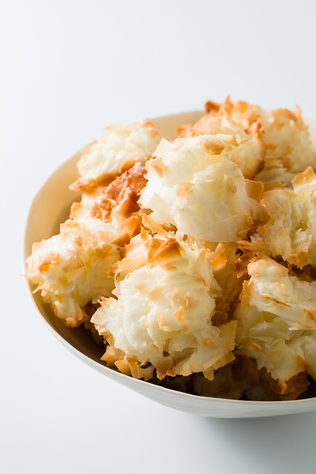 a bowl of coconut macaroons