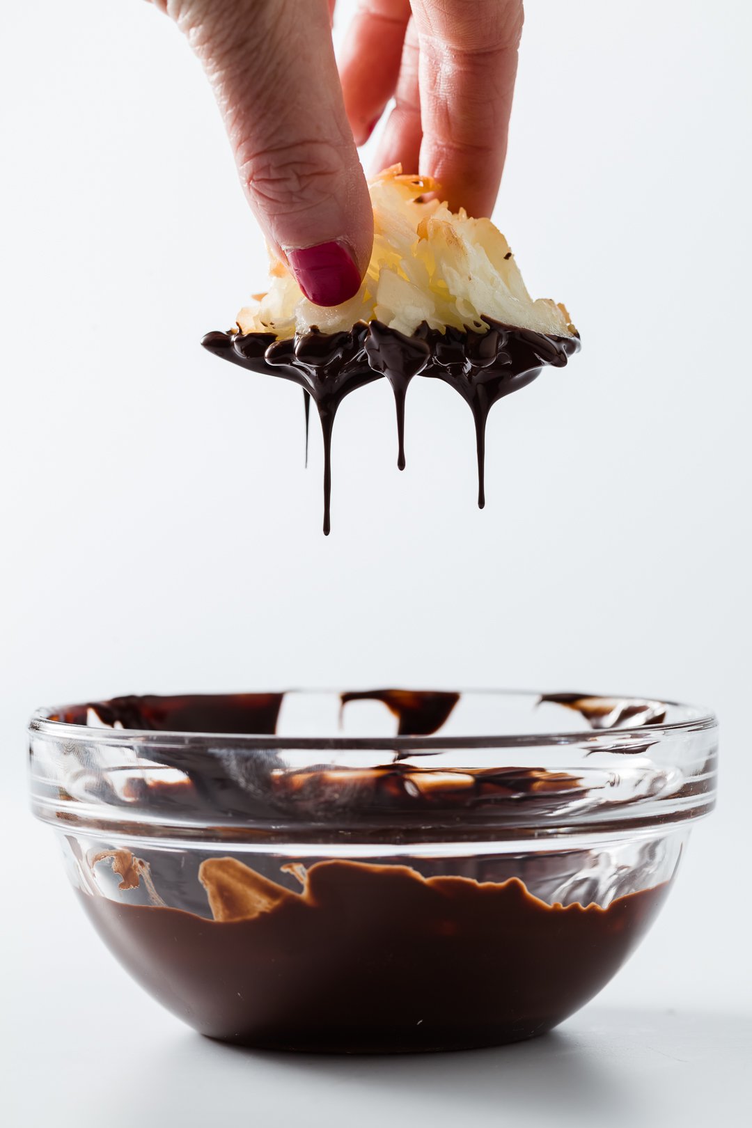 Dipped coconut macaroon