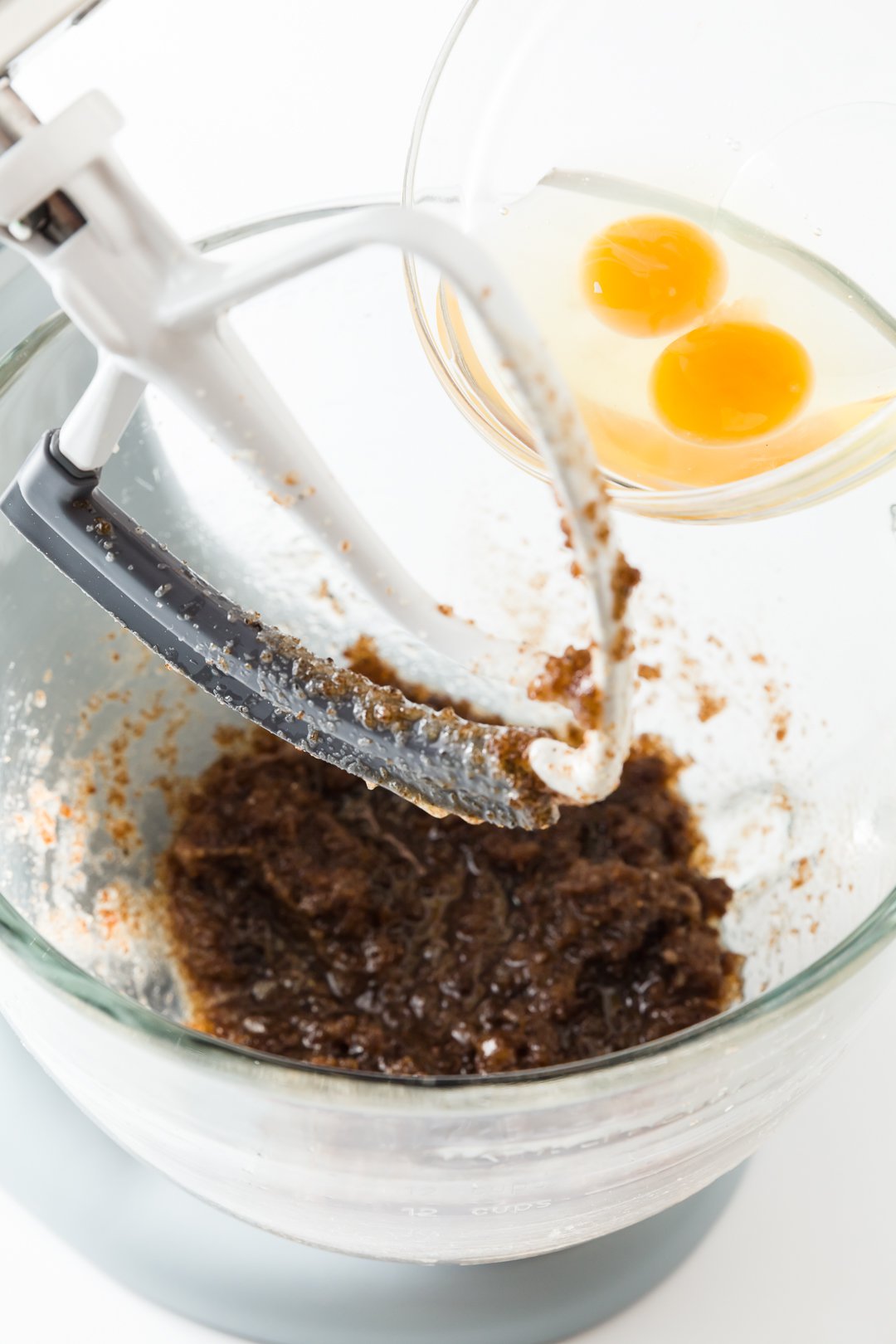 Adding Eggs to mixing bowl