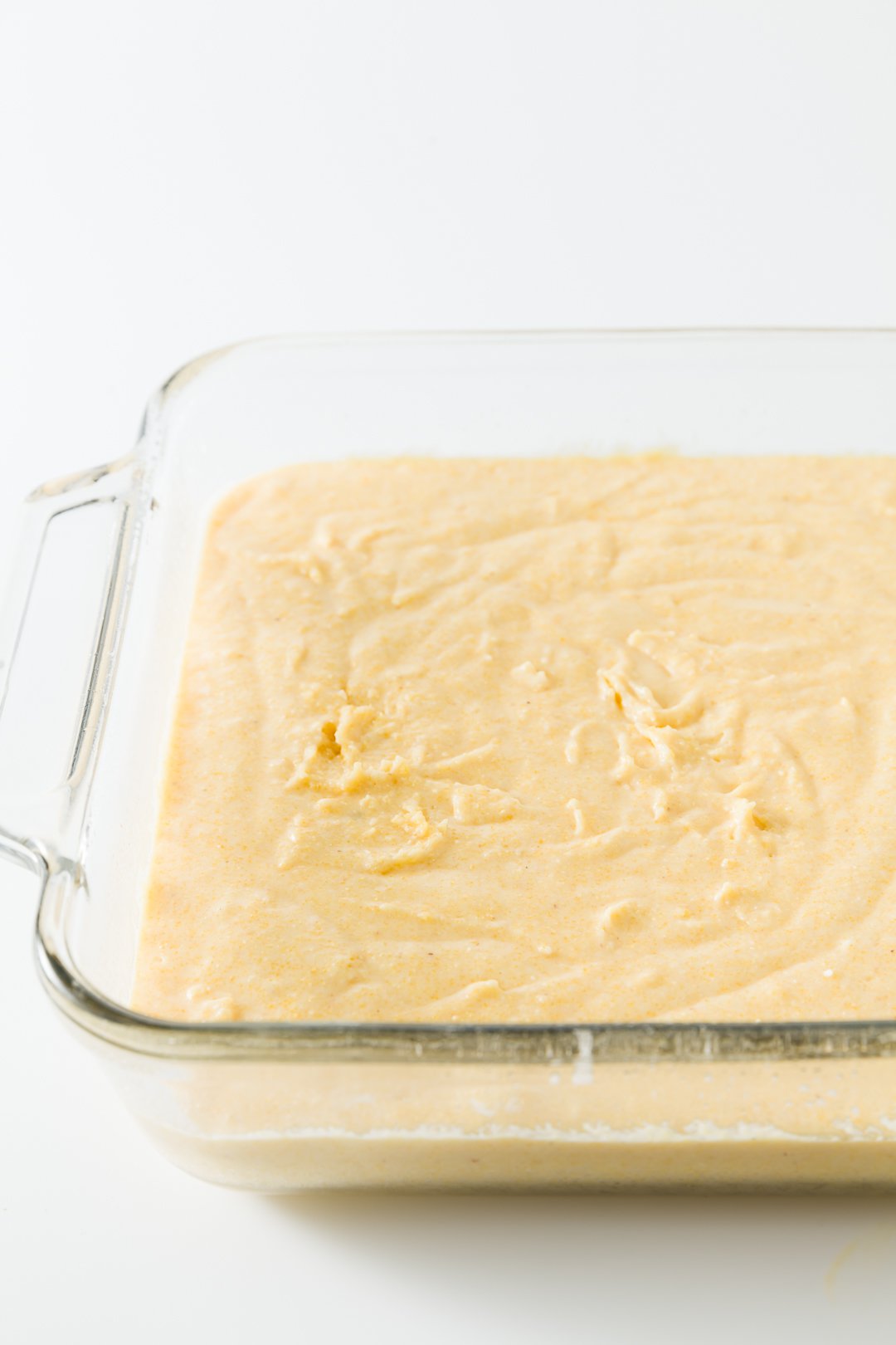 Cornbread ready to go into the oven