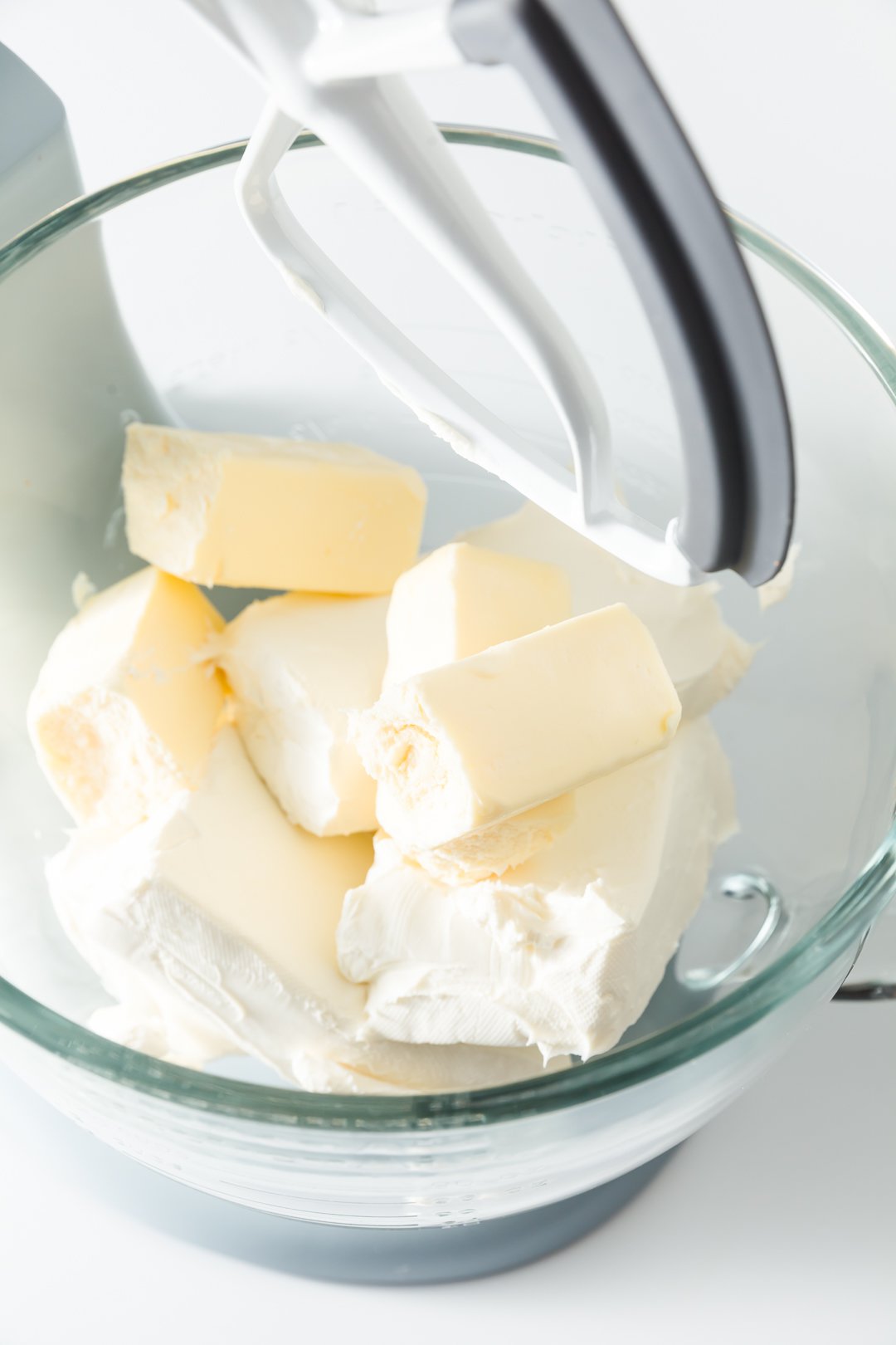 Butter and cream cheese ready to mix