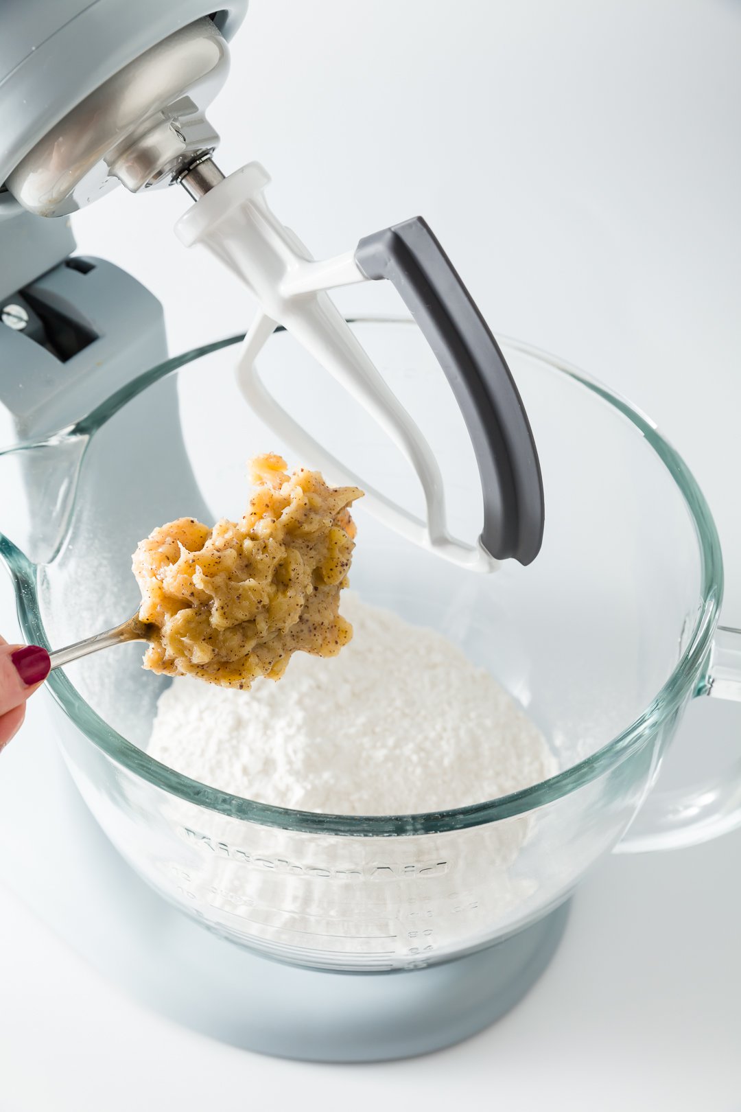 Adding browned butter to dry ingredients