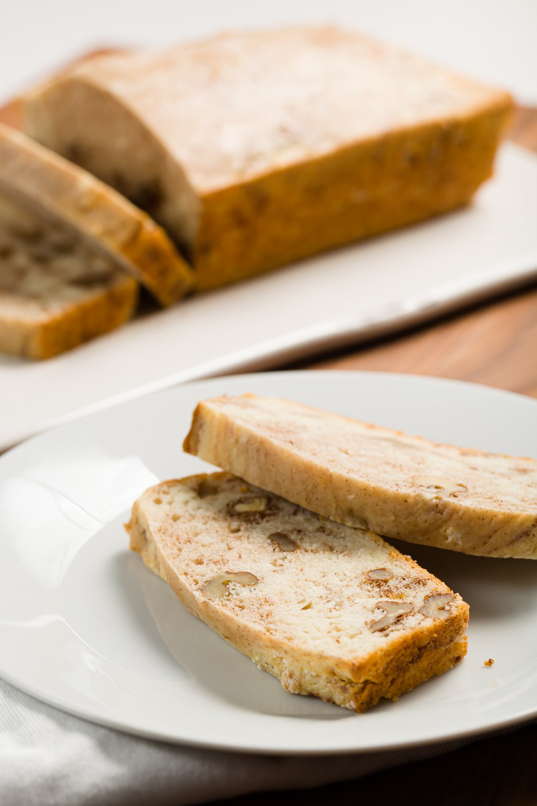 Slices of ice cream bread