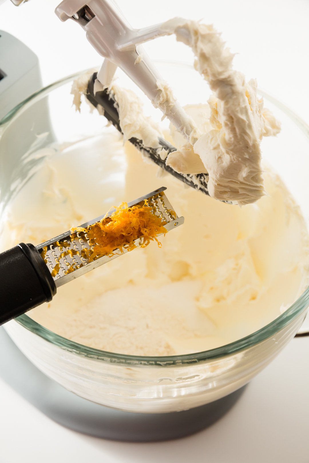 Adding orange zest to cheesecake batter