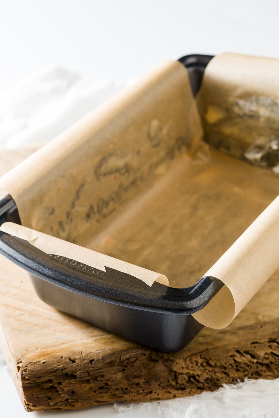 Lining a loaf pan