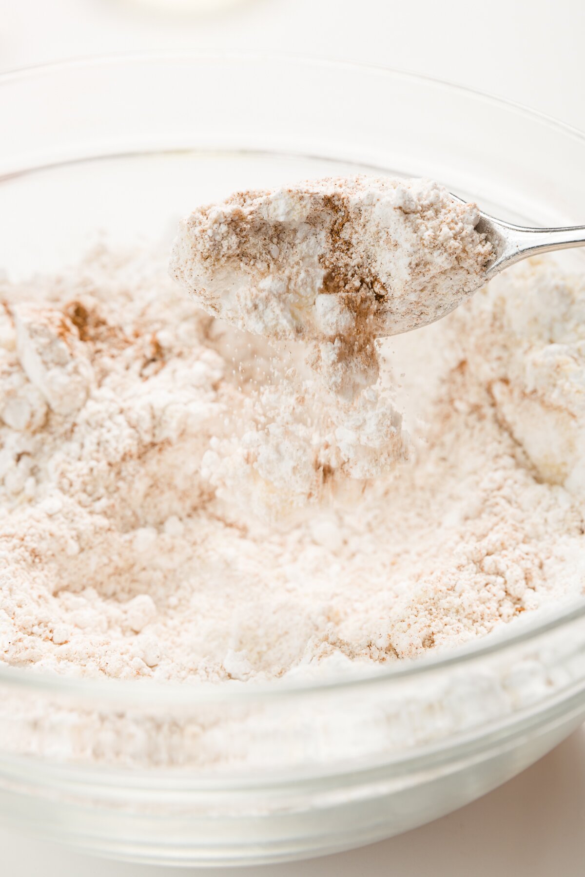 Glass bowl with dry ingredients